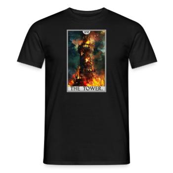 Tarot Cards Tarot Card The Tower The Tower - Men's T-Shirt - black - Front - AI Model Male 178 light (178cm)
