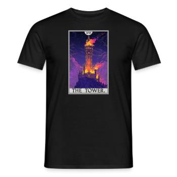 Tarot Cards Tarot Card The Tower The Tower - Men's T-Shirt - black - Front - AI Model Male 178 light (178cm)