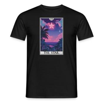Cartes de tarot Carte de tarot L’étoile L’étoile - T-shirt homme - noir - Devant - AI Model Male 178 light (178cm)
