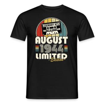 Legendary since August 1944 Vintage Birthday - Men's T-Shirt - black - Front - AI Model Male 178 light (178cm)