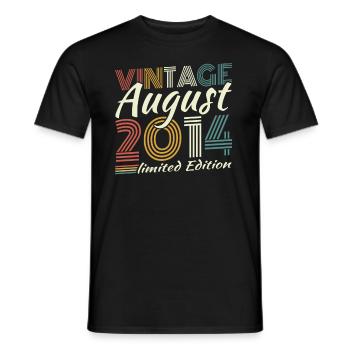 August 2014 Vintage Retro Geburtstagsgeschenk - Männer T-Shirt - Schwarz - Vorne - AI Model Male 178 light (178cm)