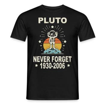 Pluton n’oublie jamais Rétro Drôle Nerdy Science - T-shirt homme - noir - Devant - AI Model Male 178 light (178cm)