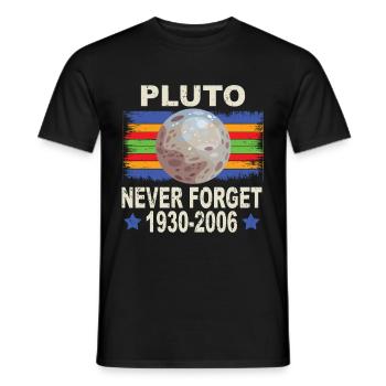 Pluton n’oublie jamais Rétro Drôle Nerdy Science - T-shirt homme - noir - Devant - AI Model Male 178 light (178cm)