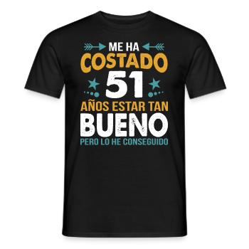 ME HA COSTADO 51 AÑOS ESTAR TAN BUENO - T-shirt homme - noir - Devant - AI Model Male 178 light (178cm)