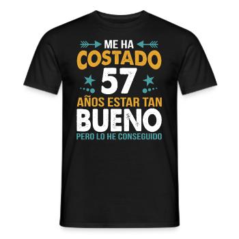 ME HA COSTADO 57 AÑOS ESTAR TAN BUENO - Männer T-Shirt - Schwarz - Vorne - AI Model Male 178 light (178cm)