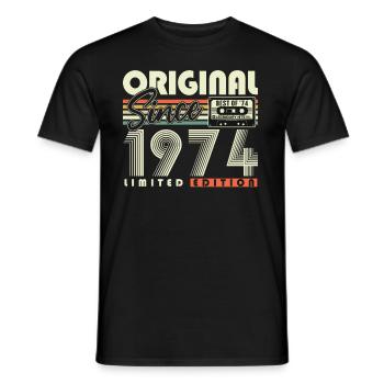 Original depuis 1974 Cadeau d’anniversaire vintage - T-shirt homme - noir - Devant - AI Model Male 178 light (178cm)