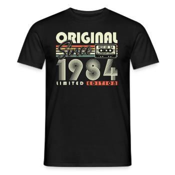 Original seit 1984 Vintage Geburtstagsgeschenk - Männer T-Shirt - Schwarz - Vorne - AI Model Male 178 light (178cm)