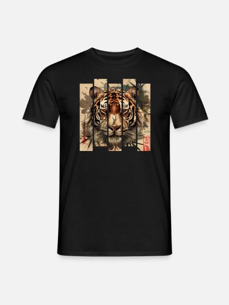 80s Retro Japanese Tiger - Men's T-Shirt - black
