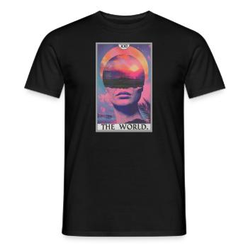 Tarot Card Tarot Card The World - Men's T-Shirt - black - Front - AI Model Male 178 light (178cm)