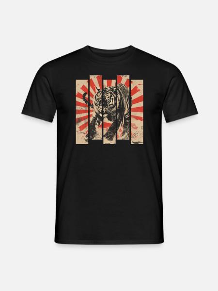 80s Retro Japanese Tiger - Men's T-Shirt - black