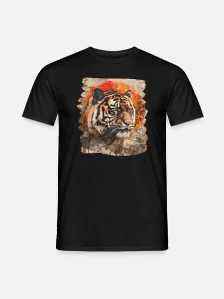 80s Retro Japanese Tiger - Men's T-Shirt - black