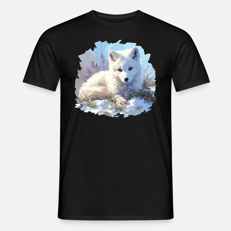 Arctic Fox Polarfüchse Polarfuchs - Männer T-Shirt - Schwarz