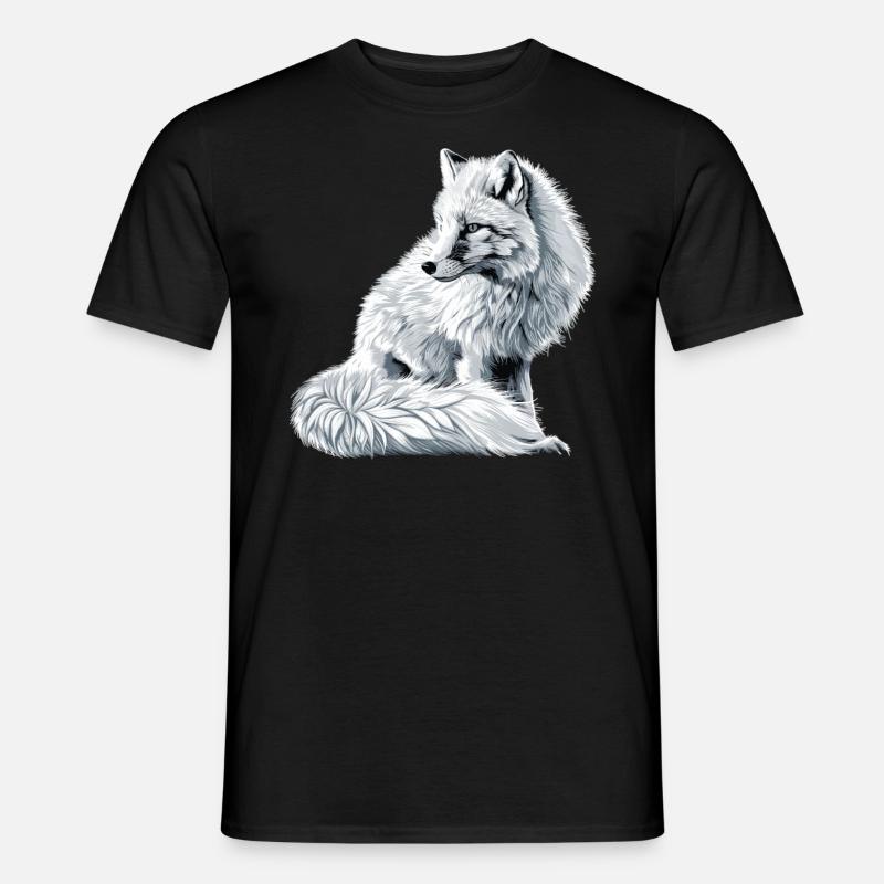 Arctic Fox Polarfüchse Polarfuchs - Männer T-Shirt - Schwarz