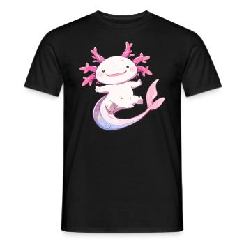 Axolotl - Men's T-Shirt - black - Front - AI Model Male 178 light (178cm)