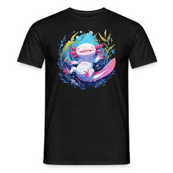 Axolotl - Men's T-Shirt - black - Front - AI Model Male 178 light (178cm)