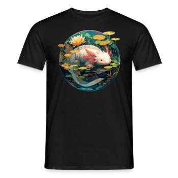 Axolotl - Men's T-Shirt - black - Front - AI Model Male 178 light (178cm)