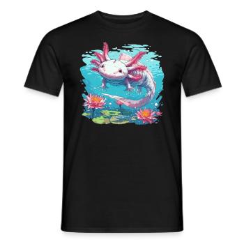 Axolotl - Men's T-Shirt - black - Front - AI Model Male 178 light (178cm)