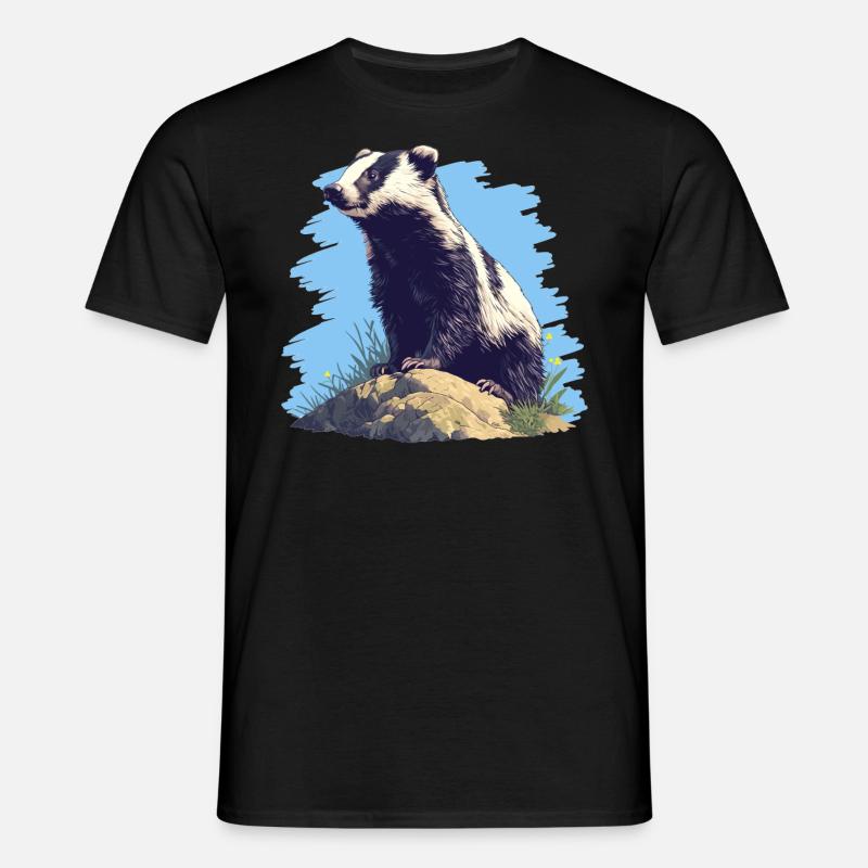 Badger Dachse Dachs - Männer T-Shirt - Schwarz