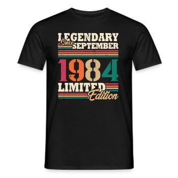 Vintage 1984 September Retro Birthday Gift - Men's T-Shirt - black - Front - AI Model Male 178 light (178cm)