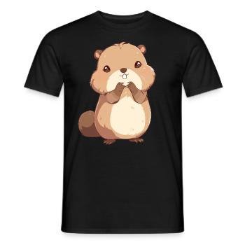 Beaver Biber - T-shirt homme - noir - Devant - AI Model Male 178 light (178cm)