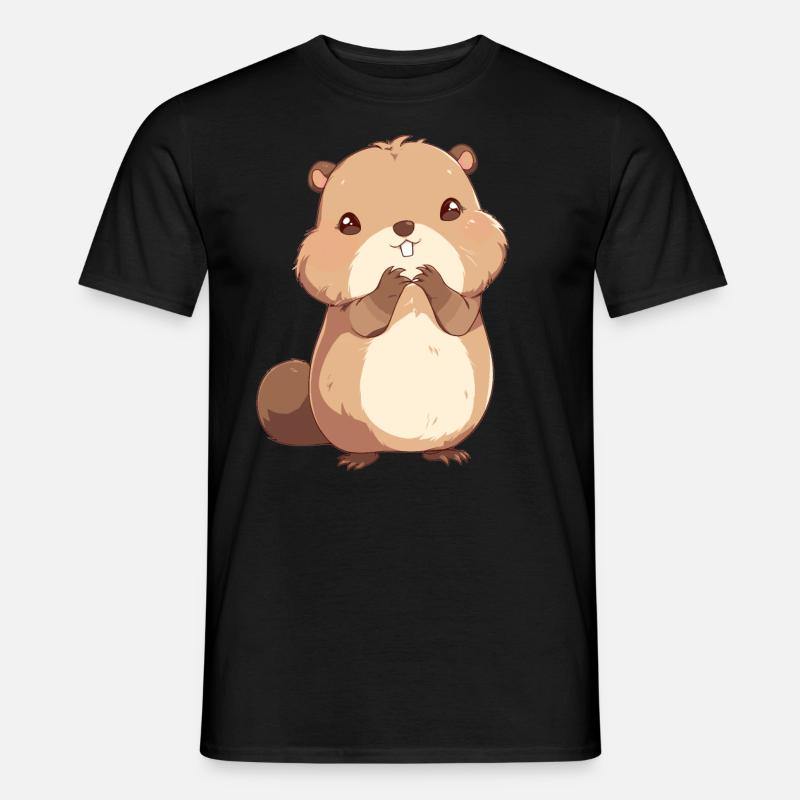 Beaver Biber - Männer T-Shirt - Schwarz