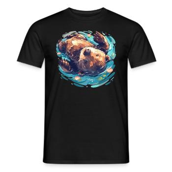 Beaver Biber - T-shirt homme - noir - Devant - AI Model Male 178 light (178cm)