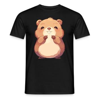 Beaver Biber - T-shirt homme - noir - Devant - AI Model Male 178 light (178cm)