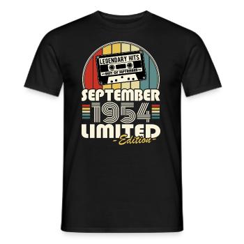 Legendary since September 1954 Vintage Birthday - Men's T-Shirt - black - Front - AI Model Male 178 light (178cm)