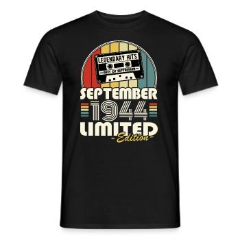 Legendary since September 1944 vintage birthday - Men's T-Shirt - black - Front - AI Model Male 178 light (178cm)