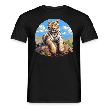 Tigre du Bengale Roi Tigre - T-shirt homme - noir - Devant - AI Model Male 178 light (178cm)