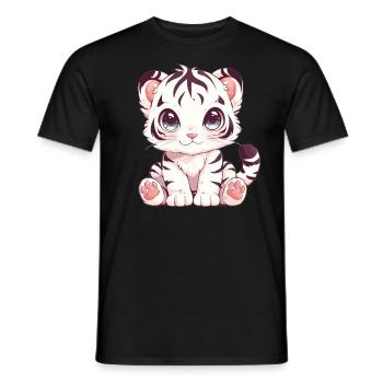White Tiger Weiße Tiger Weißer Tiger - Männer T-Shirt - Schwarz - Vorne - AI Model Male 178 light (178cm)