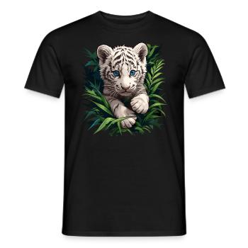 White Tiger Weiße Tiger Weißer Tiger - Men's T-Shirt - black - Front - AI Model Male 178 light (178cm)