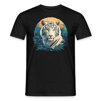 White Tiger Weiße Tiger Weißer Tiger - Männer T-Shirt - Schwarz - Vorne - AI Model Male 178 light (178cm)
