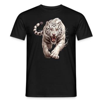 White Tiger Weiße Tiger Weißer Tiger - Männer T-Shirt - Schwarz - Vorne - AI Model Male 178 light (178cm)