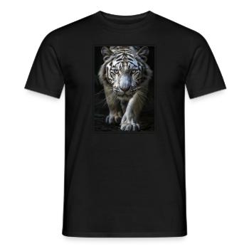 White Tiger Weiße Tiger Weißer Tiger - Männer T-Shirt - Schwarz - Vorne - AI Model Male 178 light (178cm)