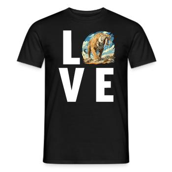 Saber-Toothed Tiger Sabertooth Tiger - Men's T-Shirt - black - Front - AI Model Male 178 light (178cm)