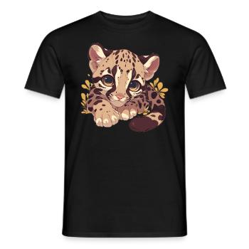 Clouded Leopard Nebelparder - Men's T-Shirt - black - Front - AI Model Male 178 light (178cm)