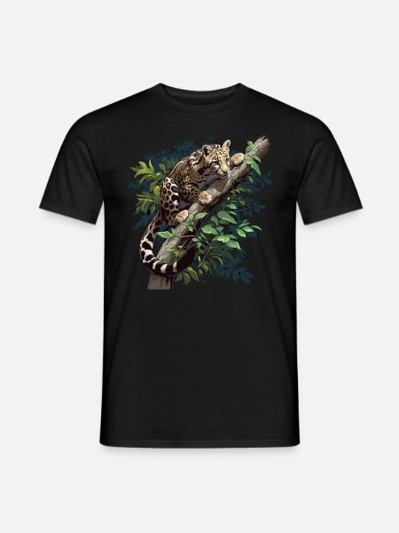 Nebelparder leopardo nebuloso - T-shirt uomo - nero