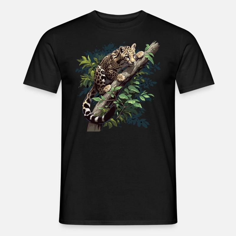 Clouded Leopard Nebelparder - Männer T-Shirt - Schwarz
