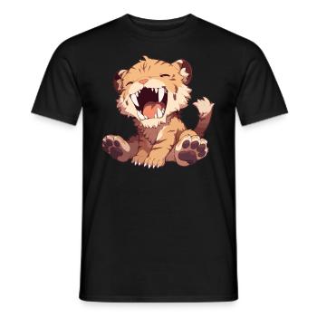 Saber-Toothed Tiger Sabertooth Tiger - Men's T-Shirt - black - Front - AI Model Male 178 light (178cm)