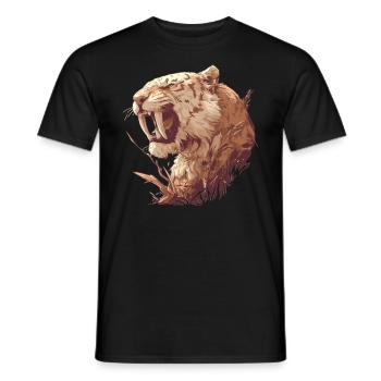 Saber-Toothed Tiger Sabertooth Tiger - Men's T-Shirt - black - Front - AI Model Male 178 light (178cm)