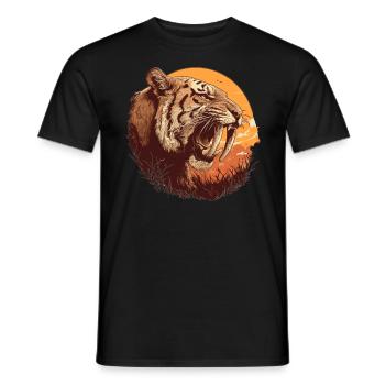 Saber-Toothed Tiger Sabertooth Tiger - Men's T-Shirt - black - Front - AI Model Male 178 light (178cm)