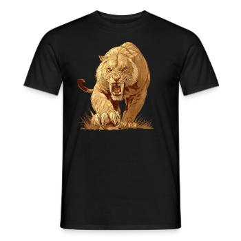 Saber-Toothed Tiger Sabertooth Tiger - Men's T-Shirt - black - Front - AI Model Male 178 light (178cm)