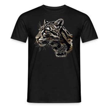 Clouded Leopard Nebelparder - Men's T-Shirt - black - Front - AI Model Male 178 light (178cm)