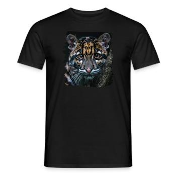 Clouded Leopard Nebelparder - Men's T-Shirt - black - Front - AI Model Male 178 light (178cm)