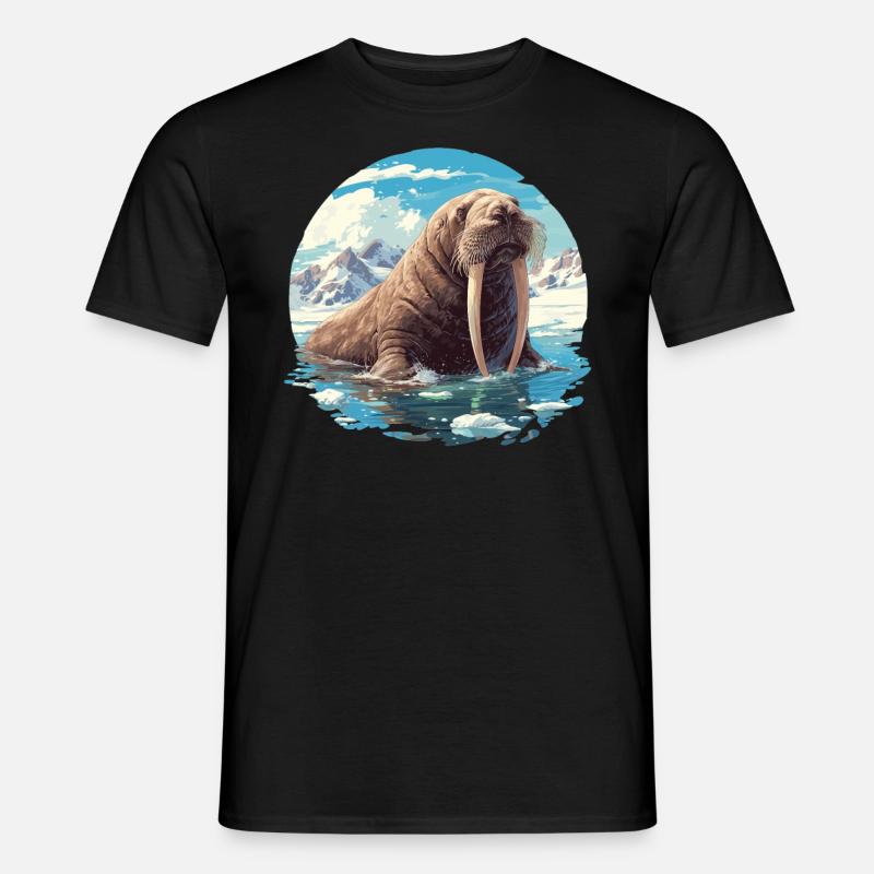 Walrus Walrosse Walross - Männer T-Shirt - Schwarz