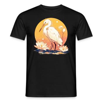 Heron Reiher - Men's T-Shirt - black - Front - AI Model Male 178 light (178cm)