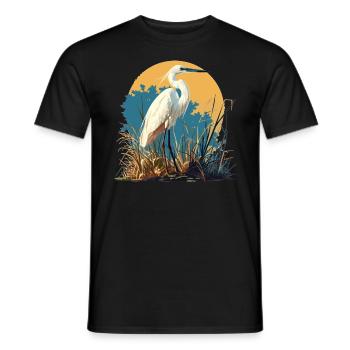 Heron Reiher - Men's T-Shirt - black - Front - AI Model Male 178 light (178cm)