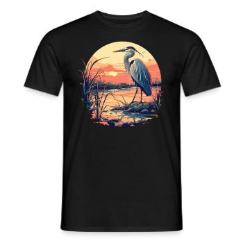 Heron Reiher - Men's T-Shirt - black - Front - AI Model Male 178 light (178cm)