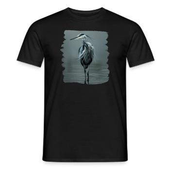 Heron Reiher - Men's T-Shirt - black - Front - AI Model Male 178 light (178cm)